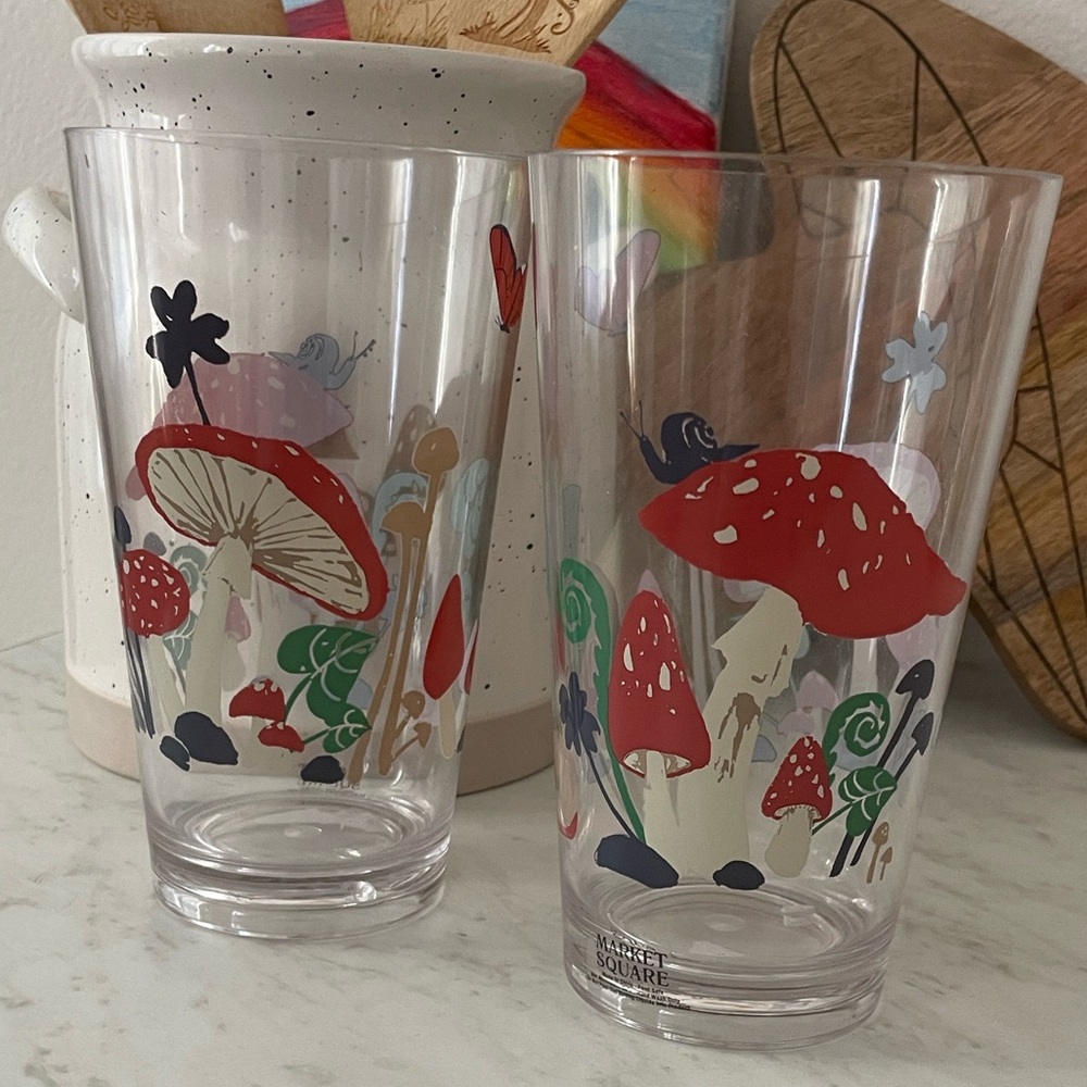 Set of 2 Mushroom 🍄 Forest acrylic cups